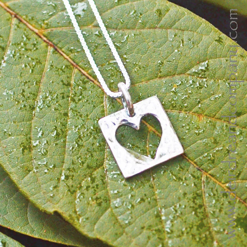 Live with an Open Heart Silver Necklace