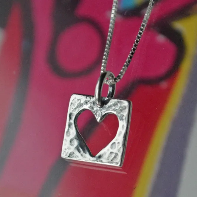 Live with an Open Heart Silver Necklace