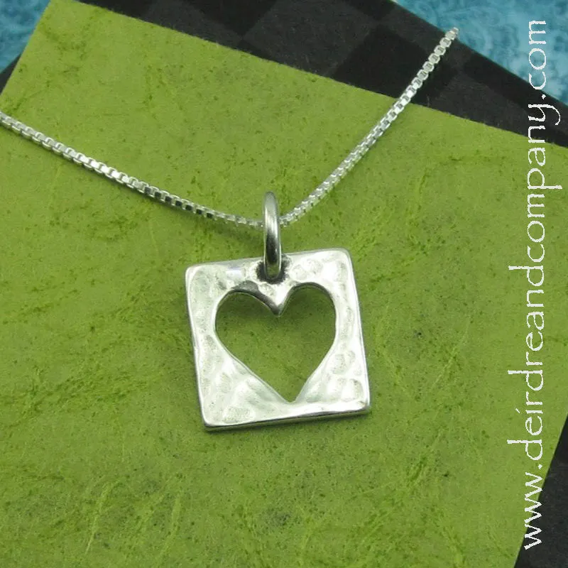 Live with an Open Heart Silver Necklace