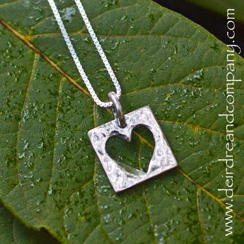 Live with an Open Heart Silver Necklace