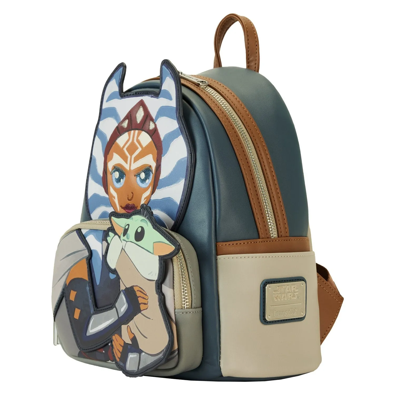 Loungefly Star Wars The Mandalorian Ahsoka Holding Grogu Mini Backpack