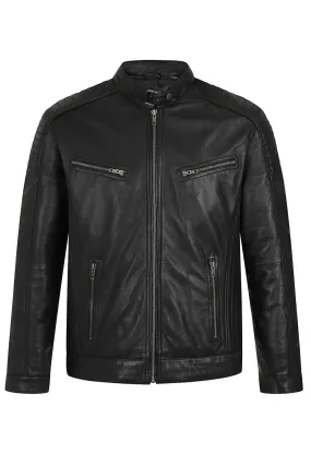 Men's Real Genuine Leather Biker Jacket - RONALD - RON