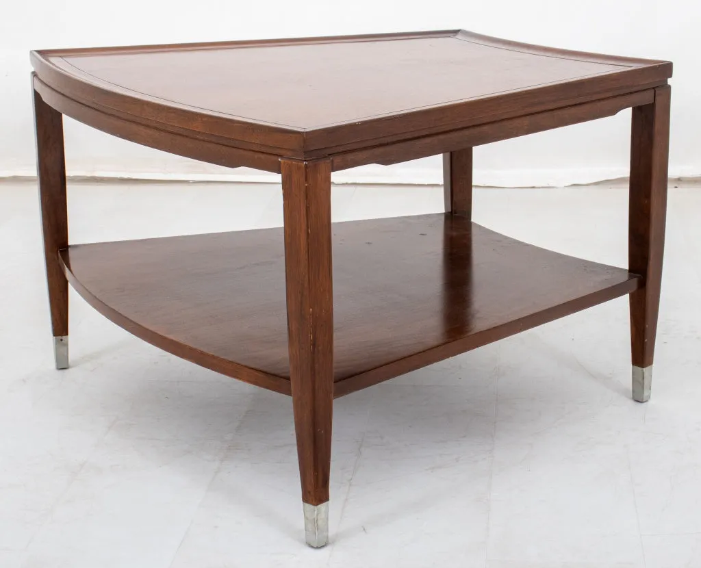 Mid-Century Modern 2 Tiered Wooden Side Table