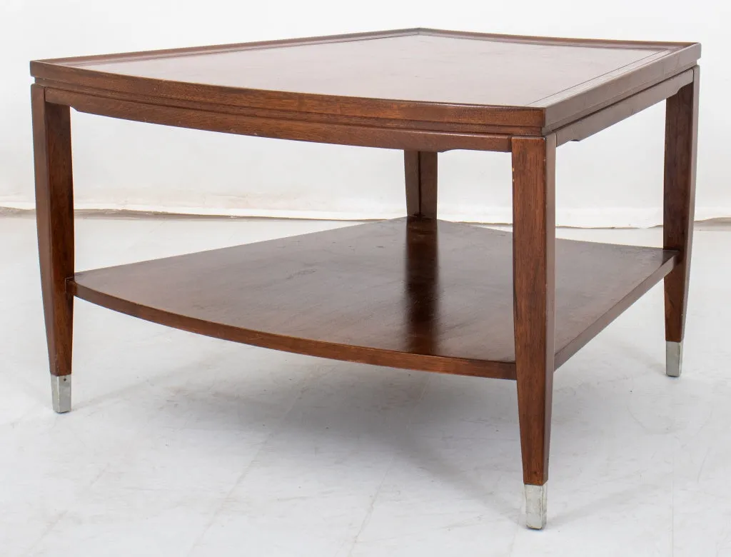 Mid-Century Modern 2 Tiered Wooden Side Table