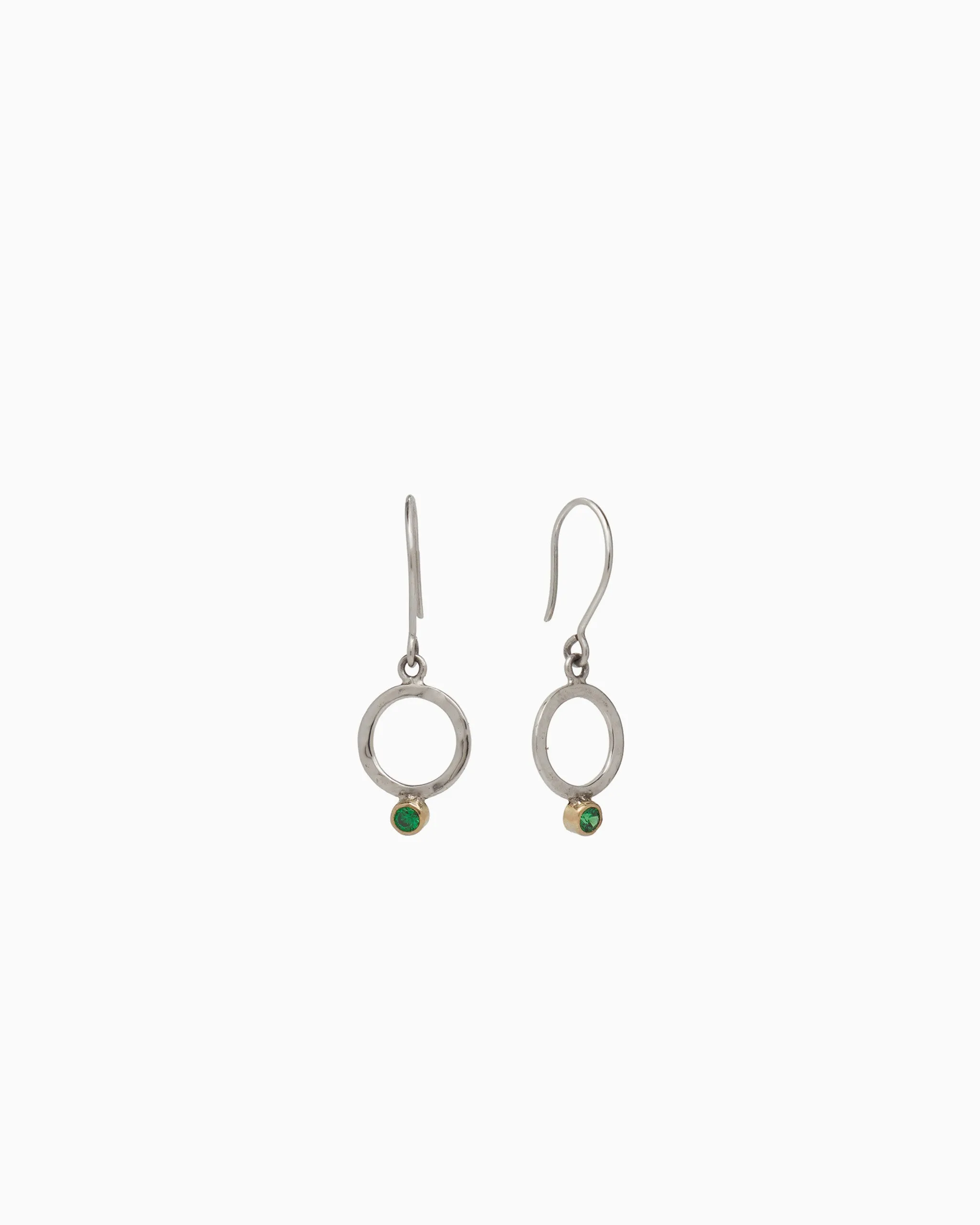 One Love Drop Earrings - Green Zircon