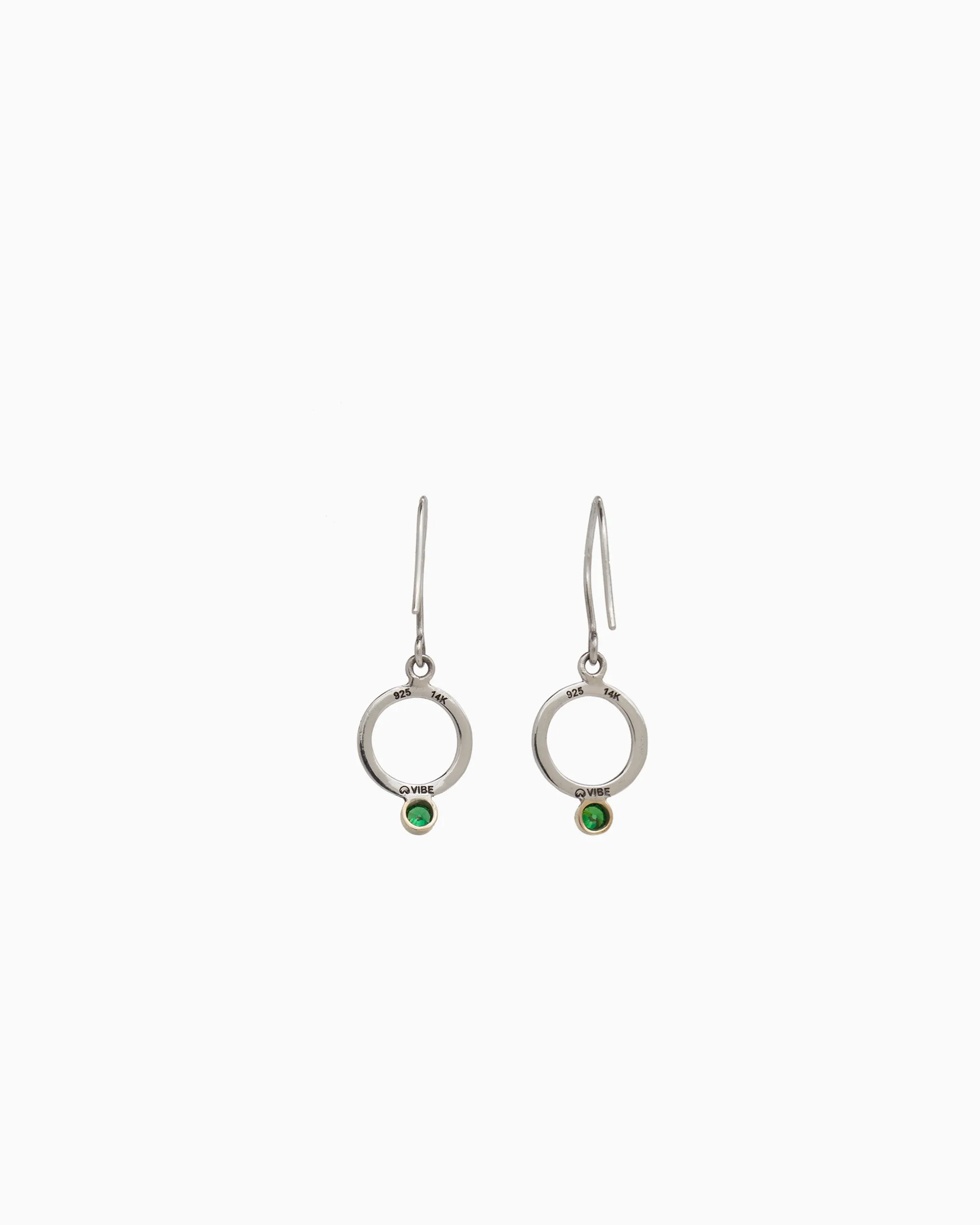 One Love Drop Earrings - Green Zircon