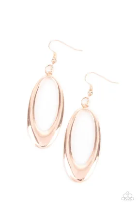 OVAL The Hill - Rose Gold Paparazzi Earrings