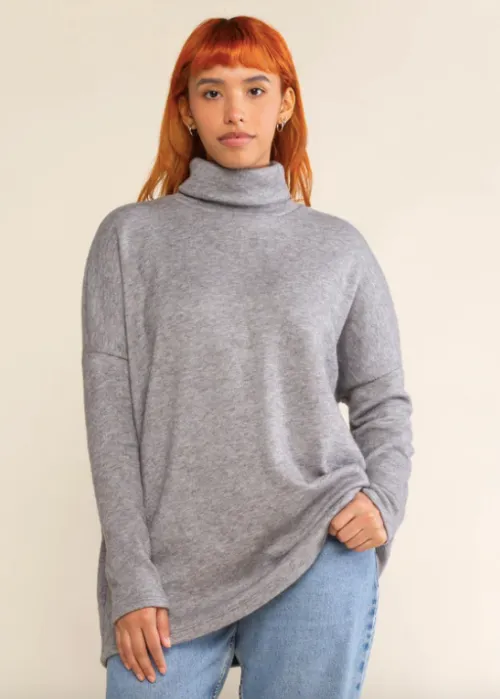 Paris Turtleneck Tunic in Heather Grey - FINAL SALE