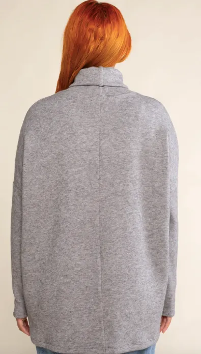 Paris Turtleneck Tunic in Heather Grey - FINAL SALE