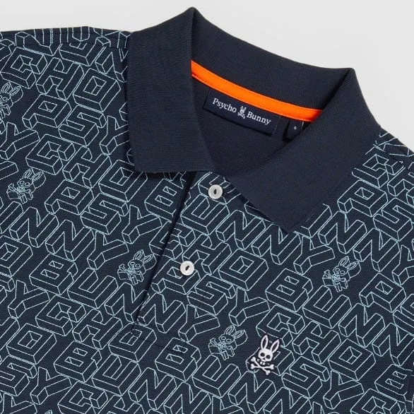 Psycho Bunny Dayton Fashion Jacquard Polo (Navy) B6K219Y1PC