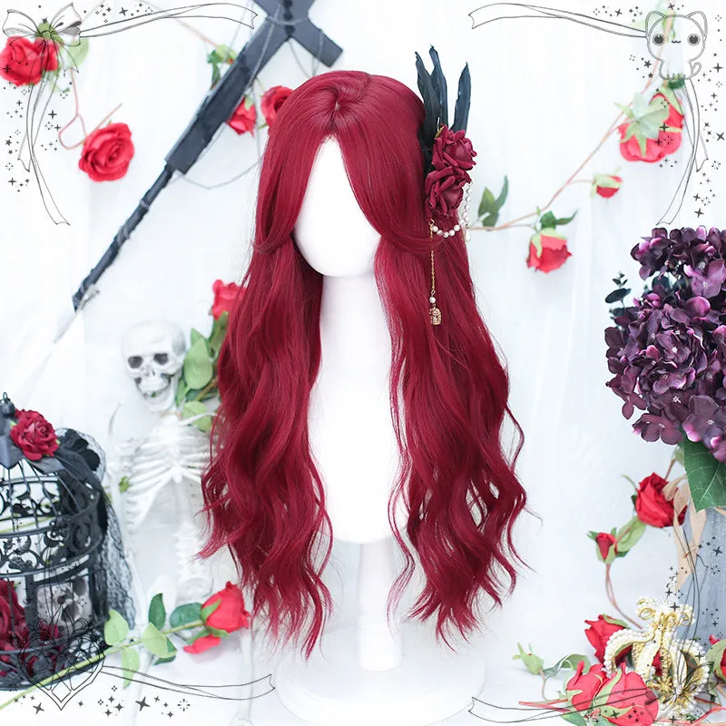 "Bloody Devil" Bordeaux Red Wavy Long Wig