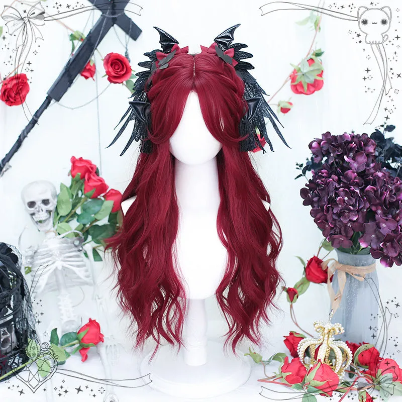 "Bloody Devil" Bordeaux Red Wavy Long Wig