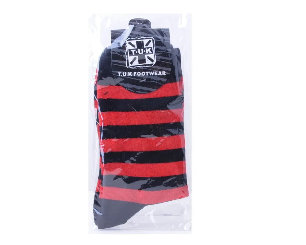 Red & Black Stripe T.U.K Men's Sock