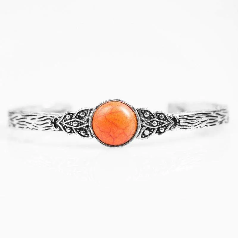 Rural Refinery Orange Stone Cuff Bracelet