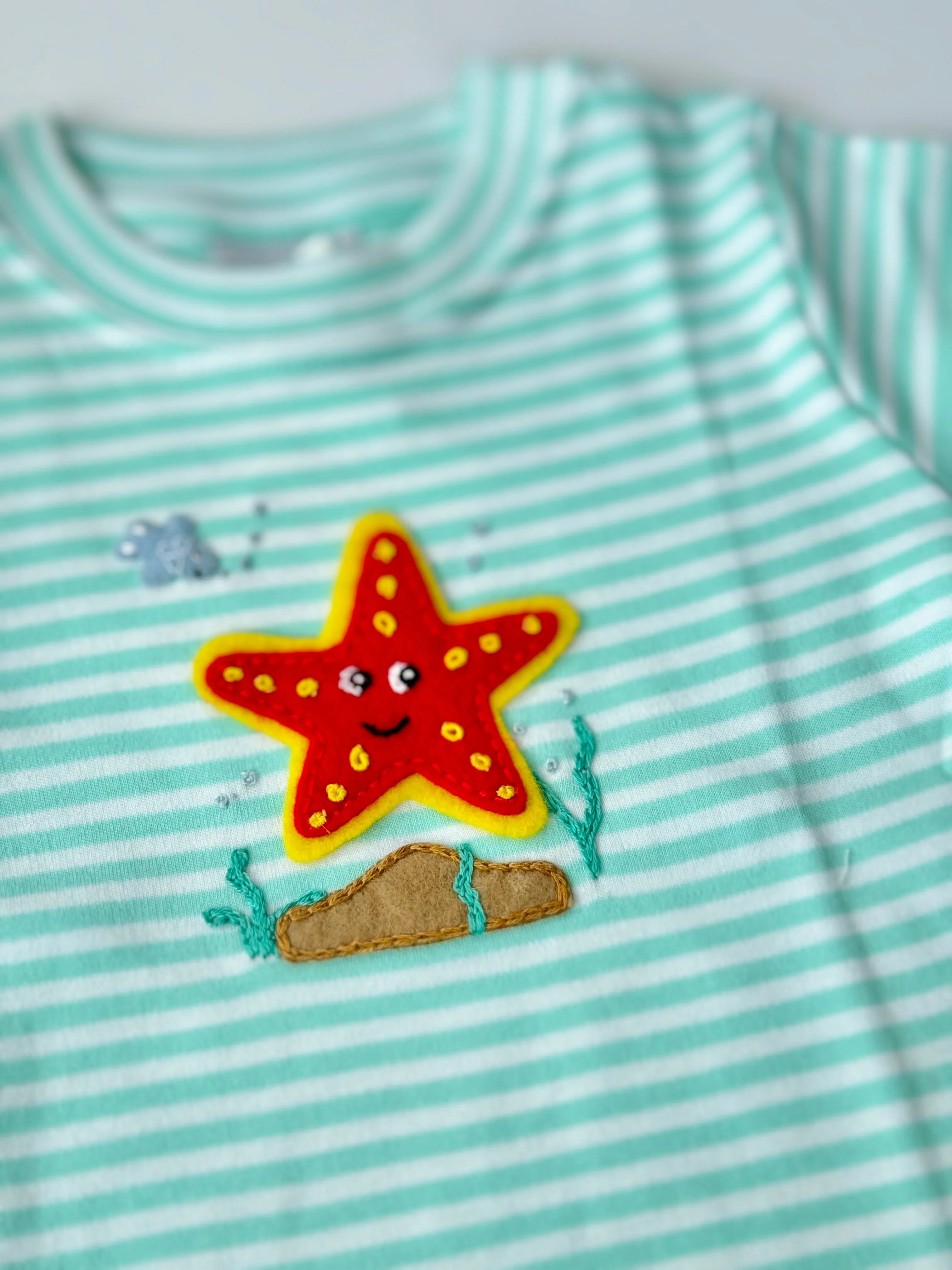 Squiggles - Tee - Starfish Stripe