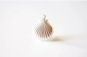 Sterling Silver Wholesale  Scallop Clam shell, sea life nautical beach charm, Beach Charms