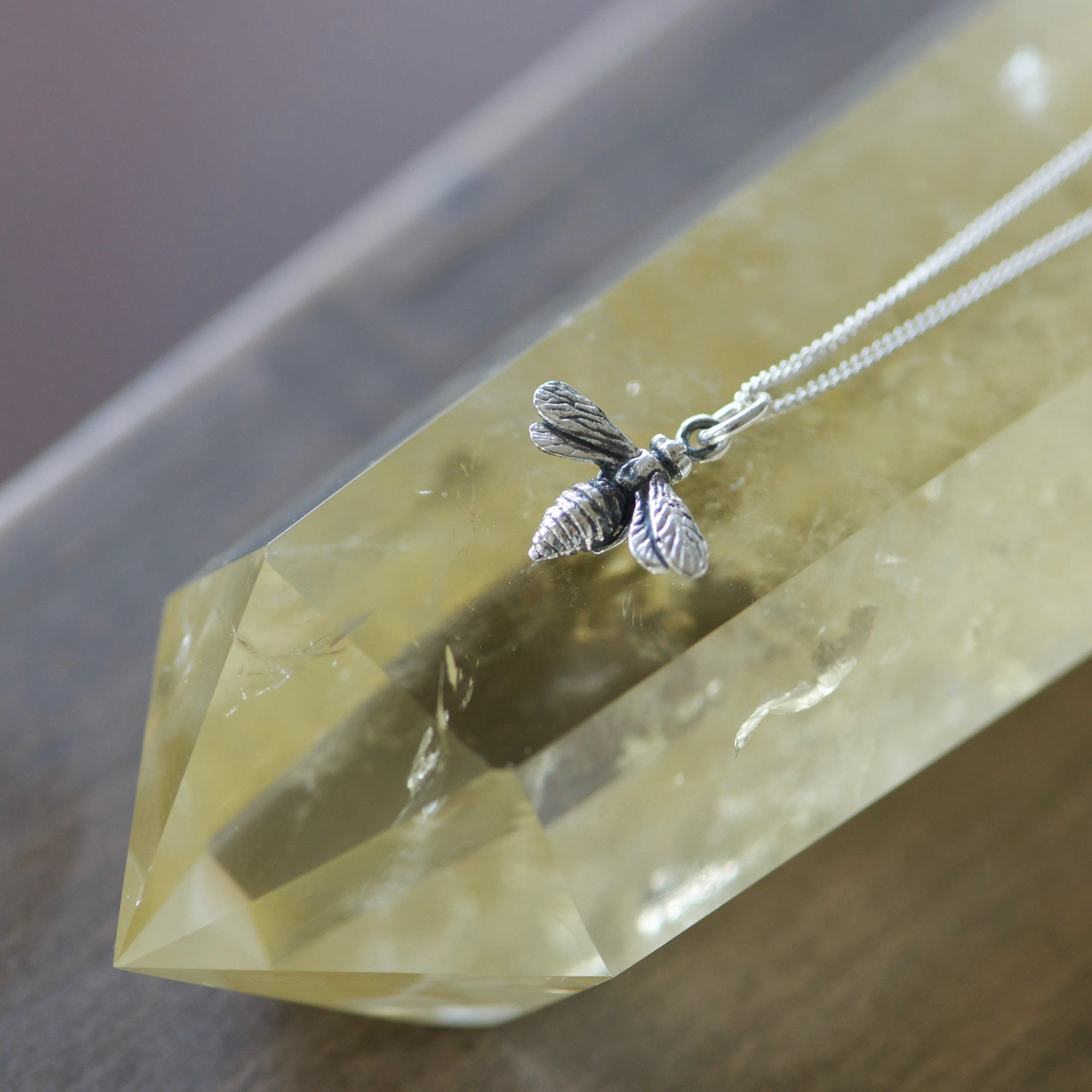 Tiny Bee Charm Necklace