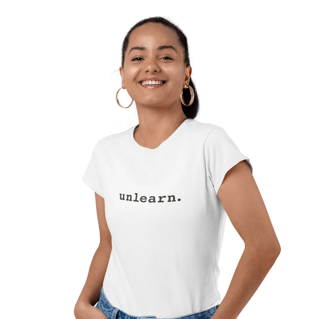 unlearn. Women's Logo - Fitted T-Shirt