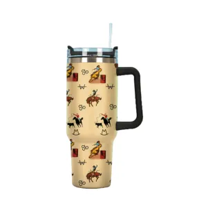 Vintage Cowboy Tumbler with Handle