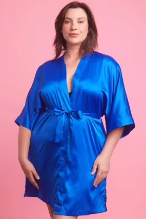 Vixen Satin Robe Cobalt