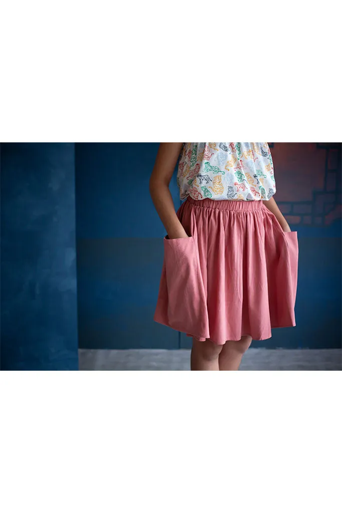 Wendy Flare Skirt - Rose Red