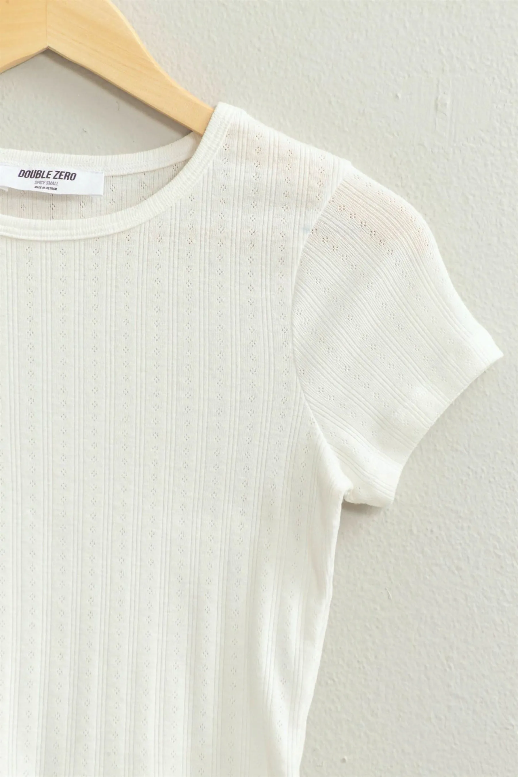 White Pointelle Casey Tee